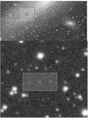 Examples on the selected signal regions and noise regions