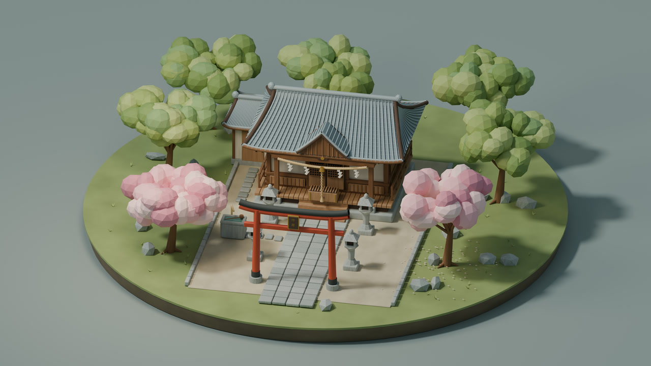 Hakurei Shrine render