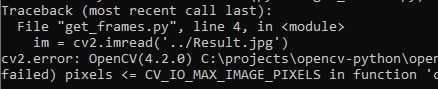 OpenCV Error
