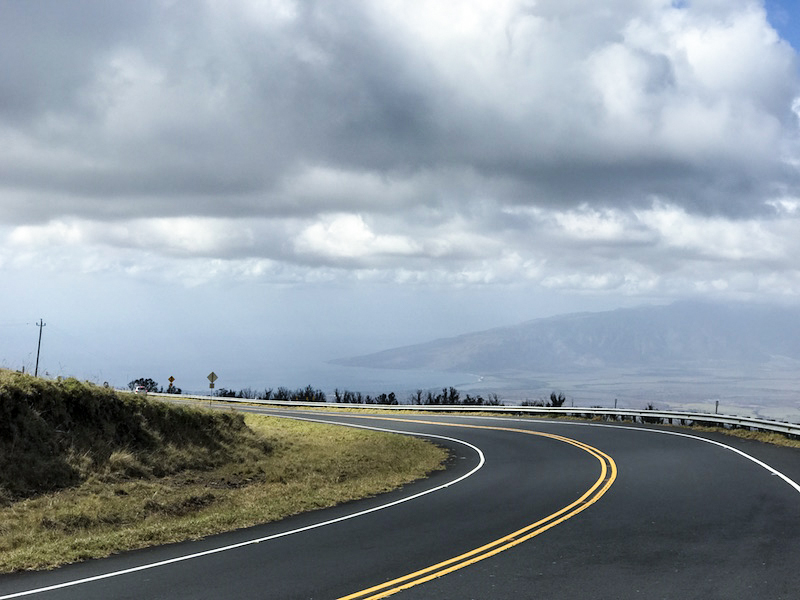 Road alongside sea in Maui