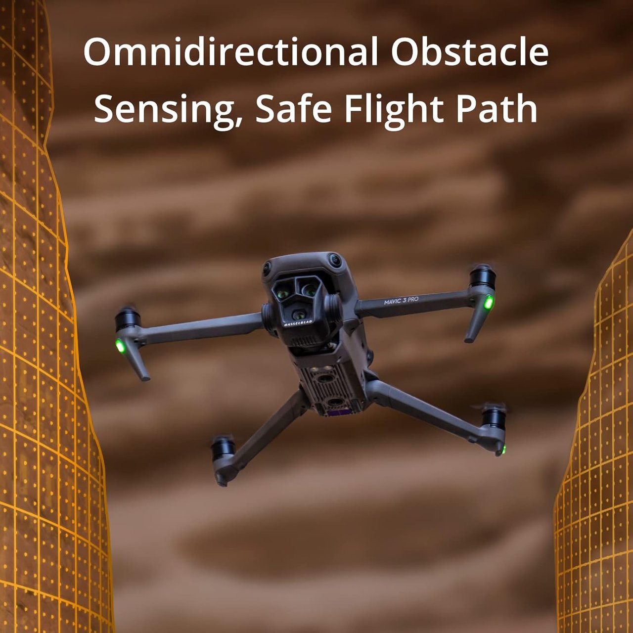 DJI Mavic 3 Pro 全向避障传感系统示意图