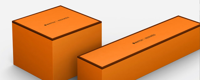 Hermès 橙色包装盒中的 Apple Watch Hermès