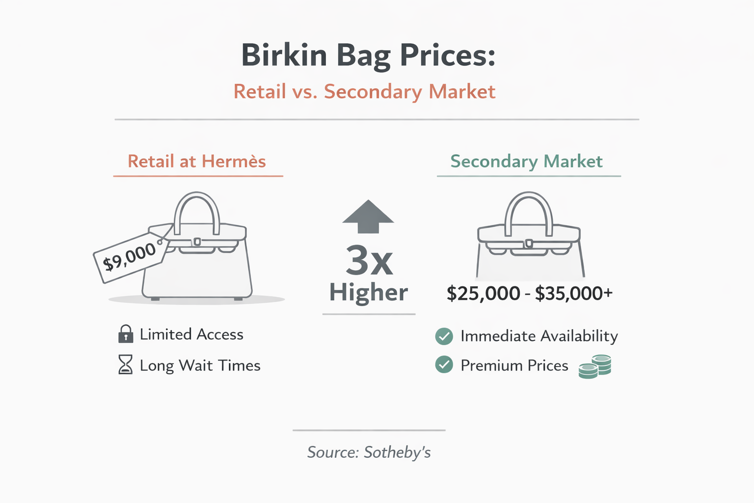 Birkin 零售价逐年上涨趋势，2019-2025