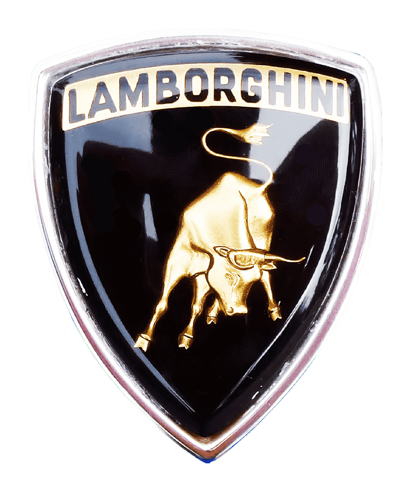 Lamborghini 1972–1974 年使用的金色公牛黑色盾牌标志
