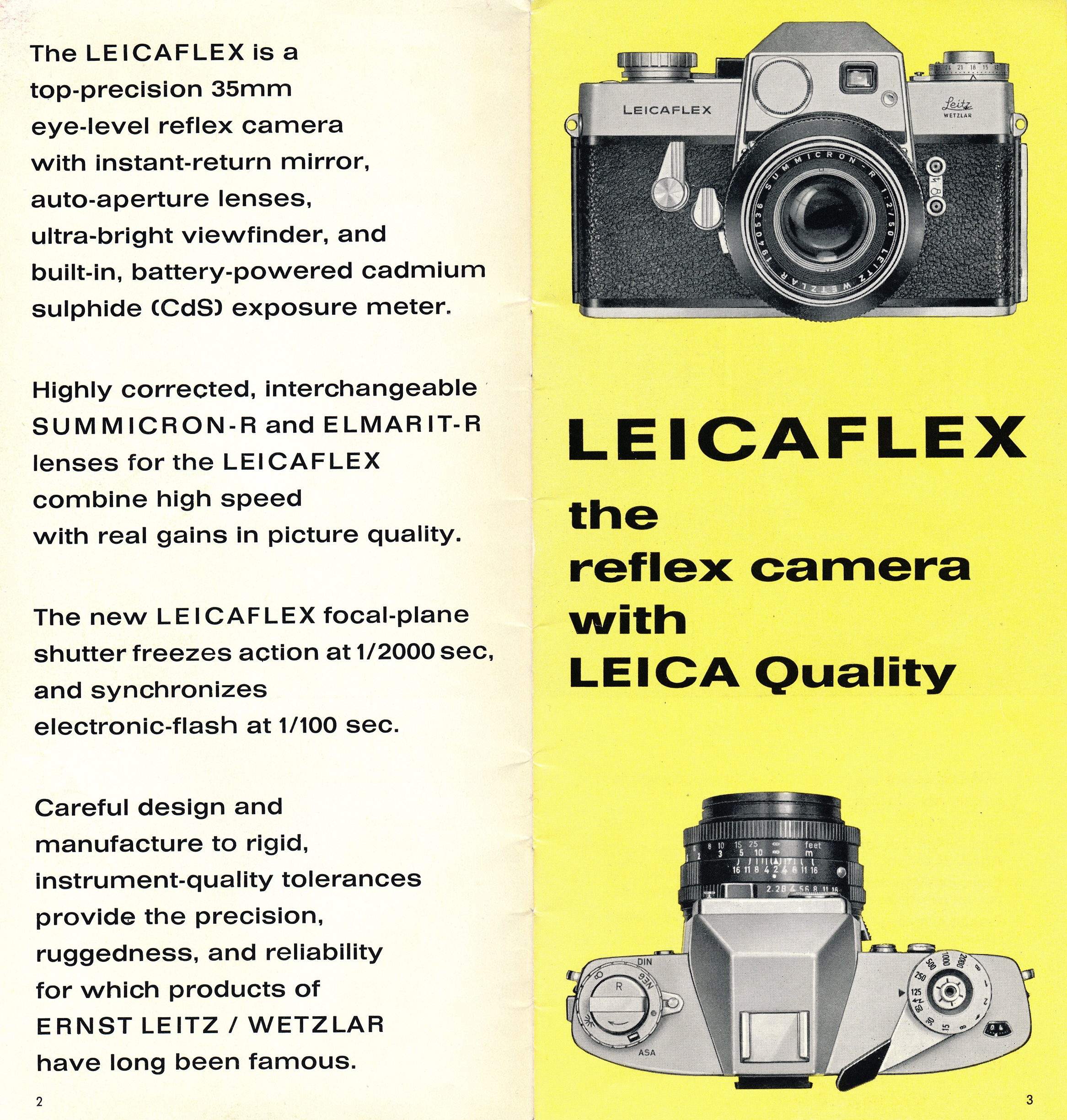 Leicaflex SL 宣传照，体现其精工品质与高成本体质
