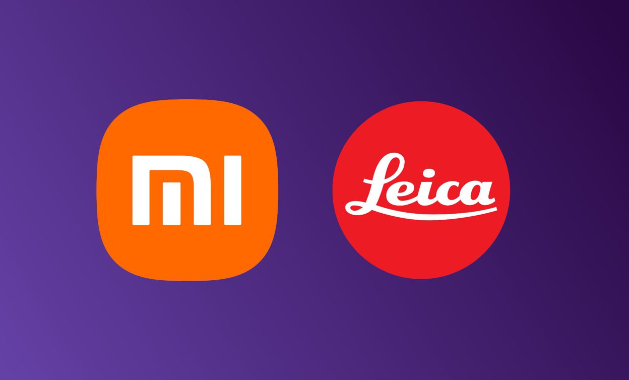 Xiaomi 标识与 Leica 标识并排展示，象征两家的品牌合作