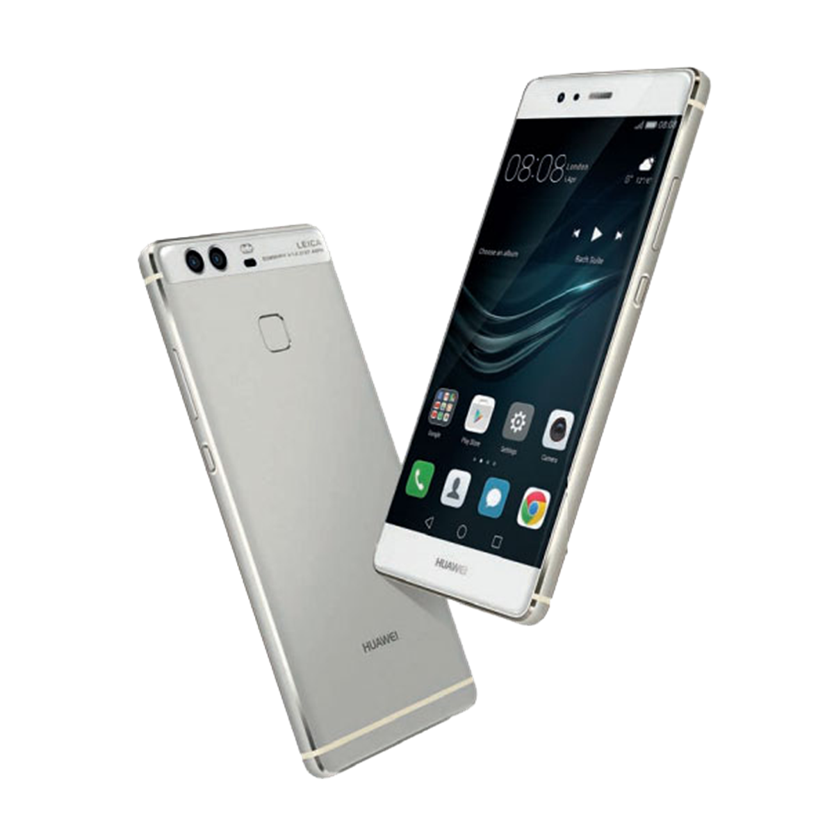 Huawei P9 的背面，双 Leica 认证摄像头清晰可见