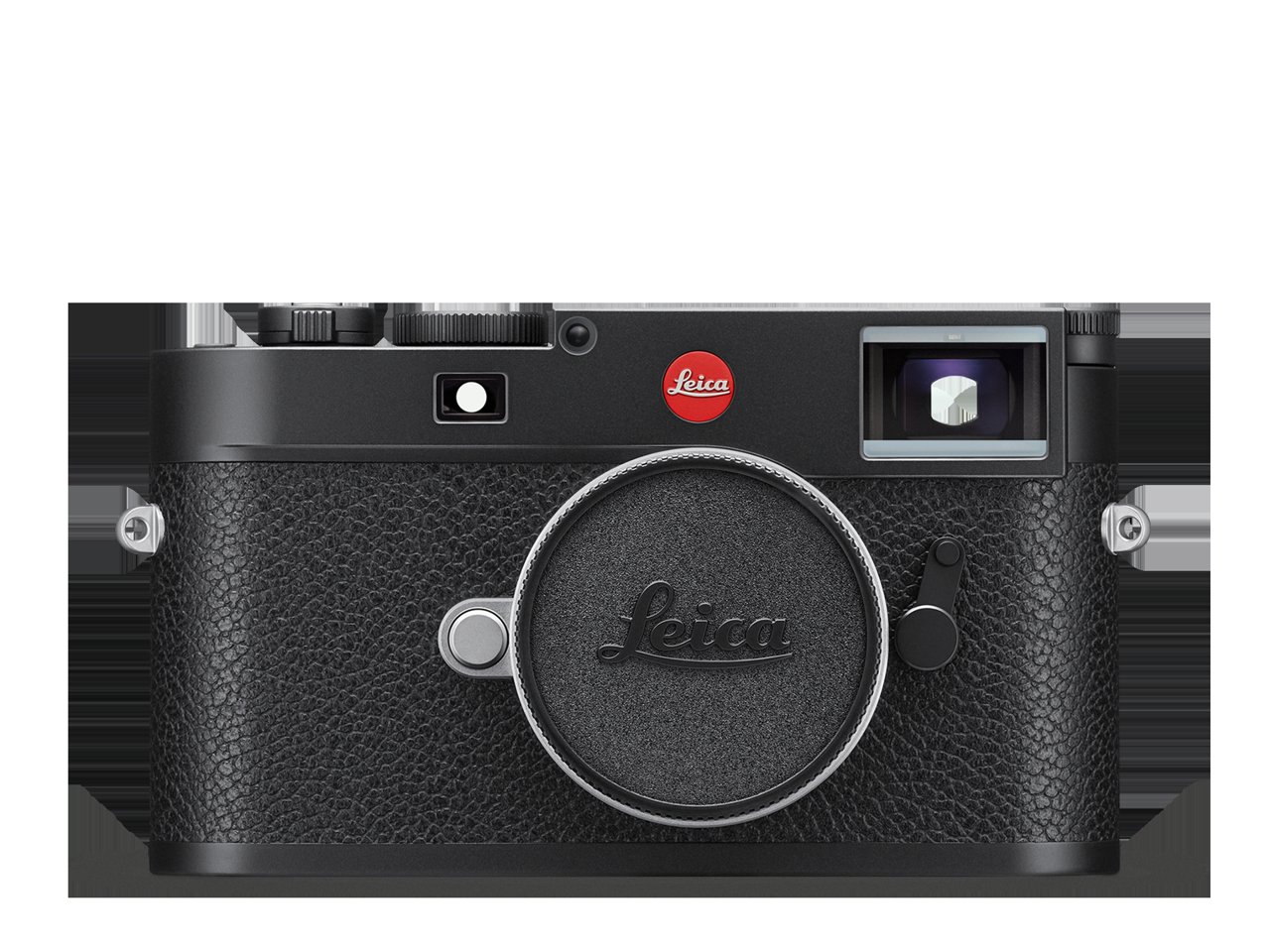 Leica M11 黑色机身，银色镜头，红色徕卡标志