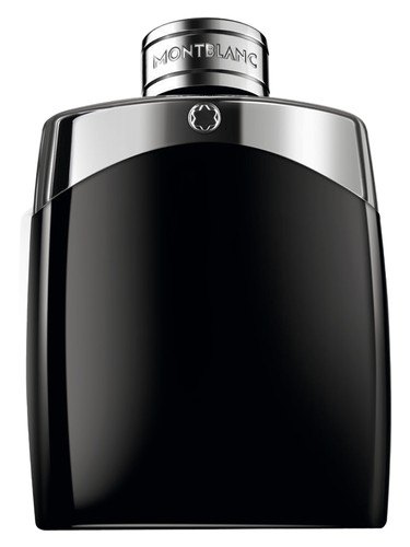 Montblanc Legend 香水瓶身，瓶盖线条与 Meisterstück 钢笔形成视觉对照