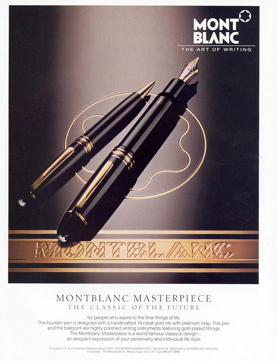 Montblanc 1980 年代 'The Art of Writing' 品牌广告