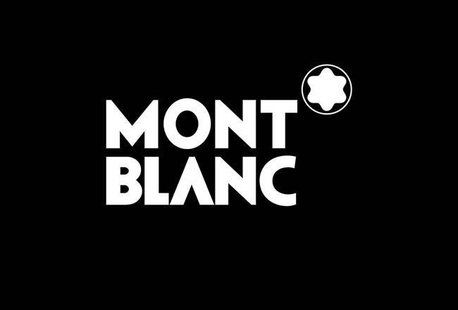Montblanc 六角白星 logo 特写，展示圆角六角形设计