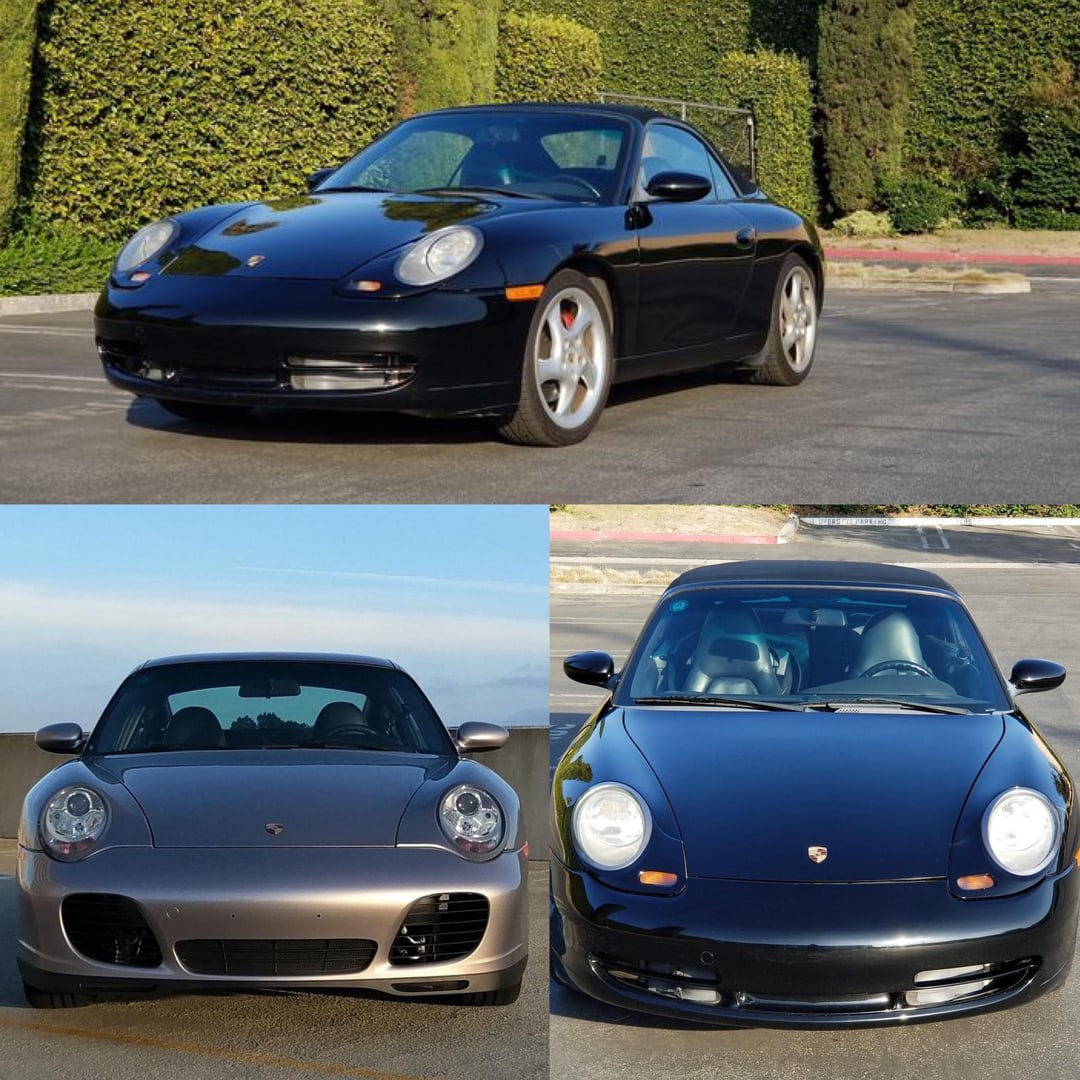 986 Boxster 与 996 911 前端对比，共享头灯和前端结构