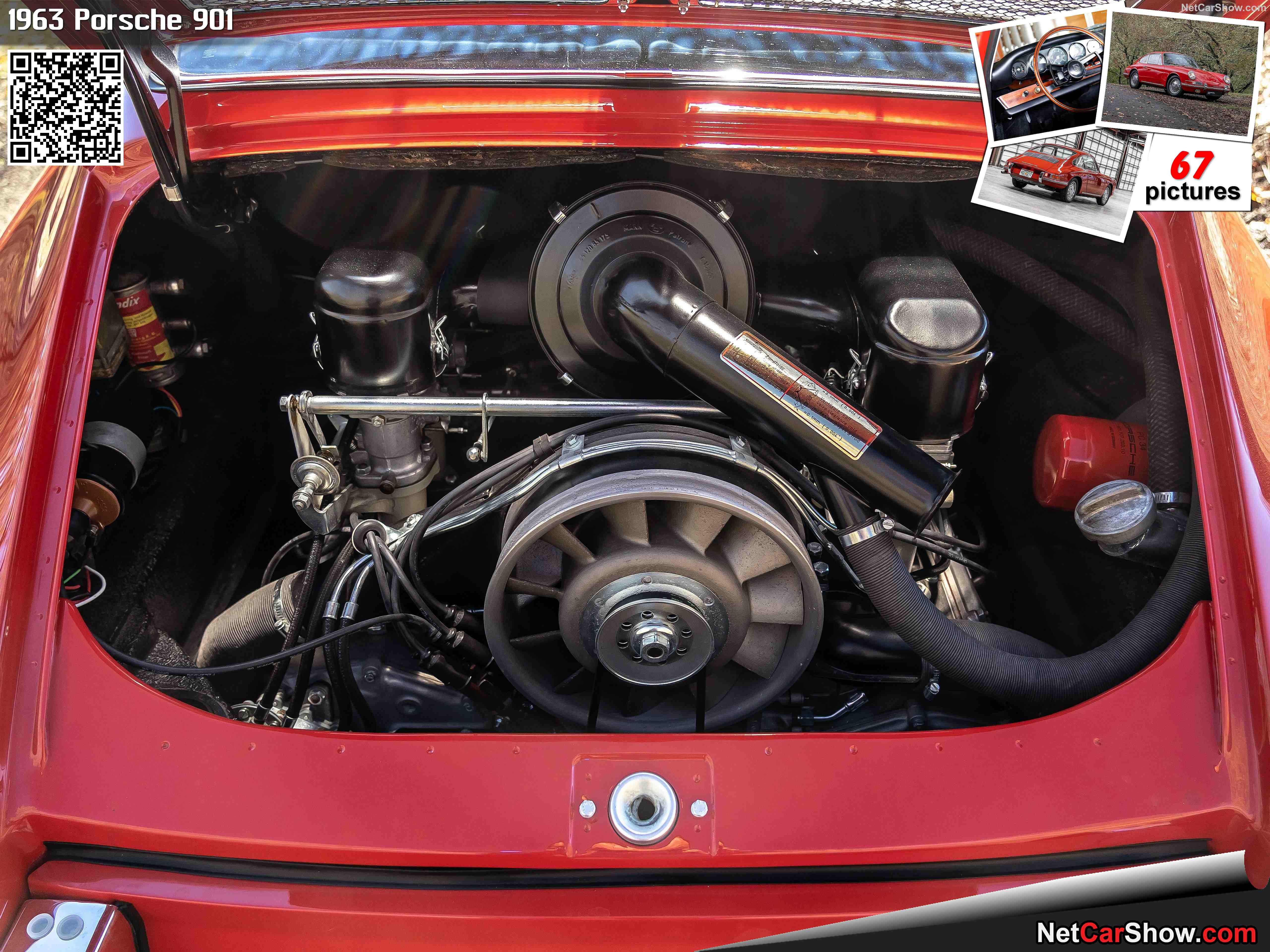 第一代 Porsche 911（1964 年产）后置 2.0L 水平对置六缸引擎