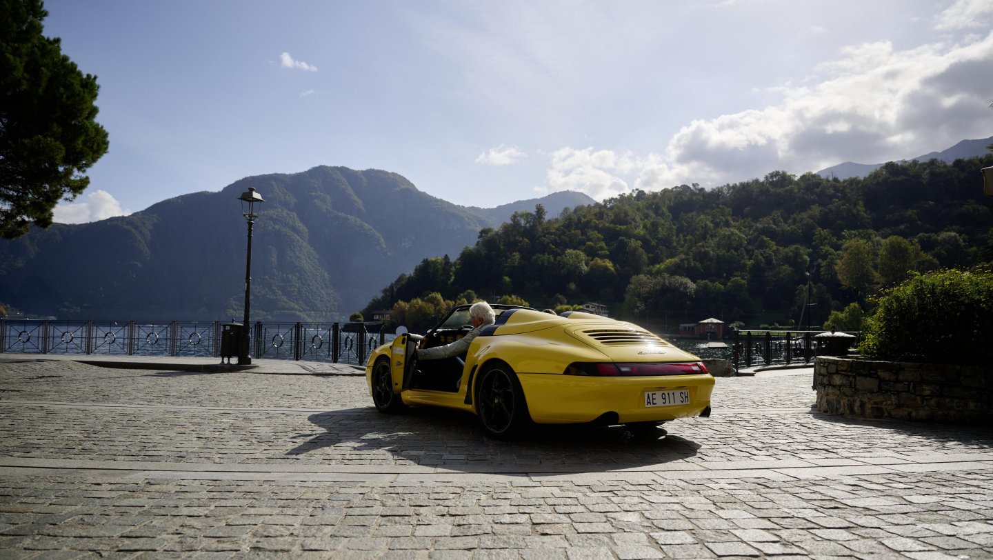 Luca Trazzi 的 993 代 Speedster 在 Otto Yellow 颜色下的外景
